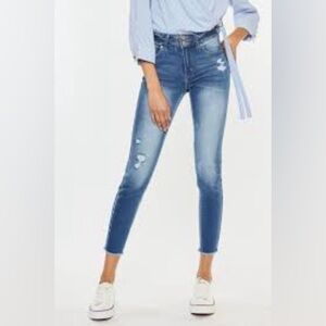 Zara Distressed Blue Skinny Jeans